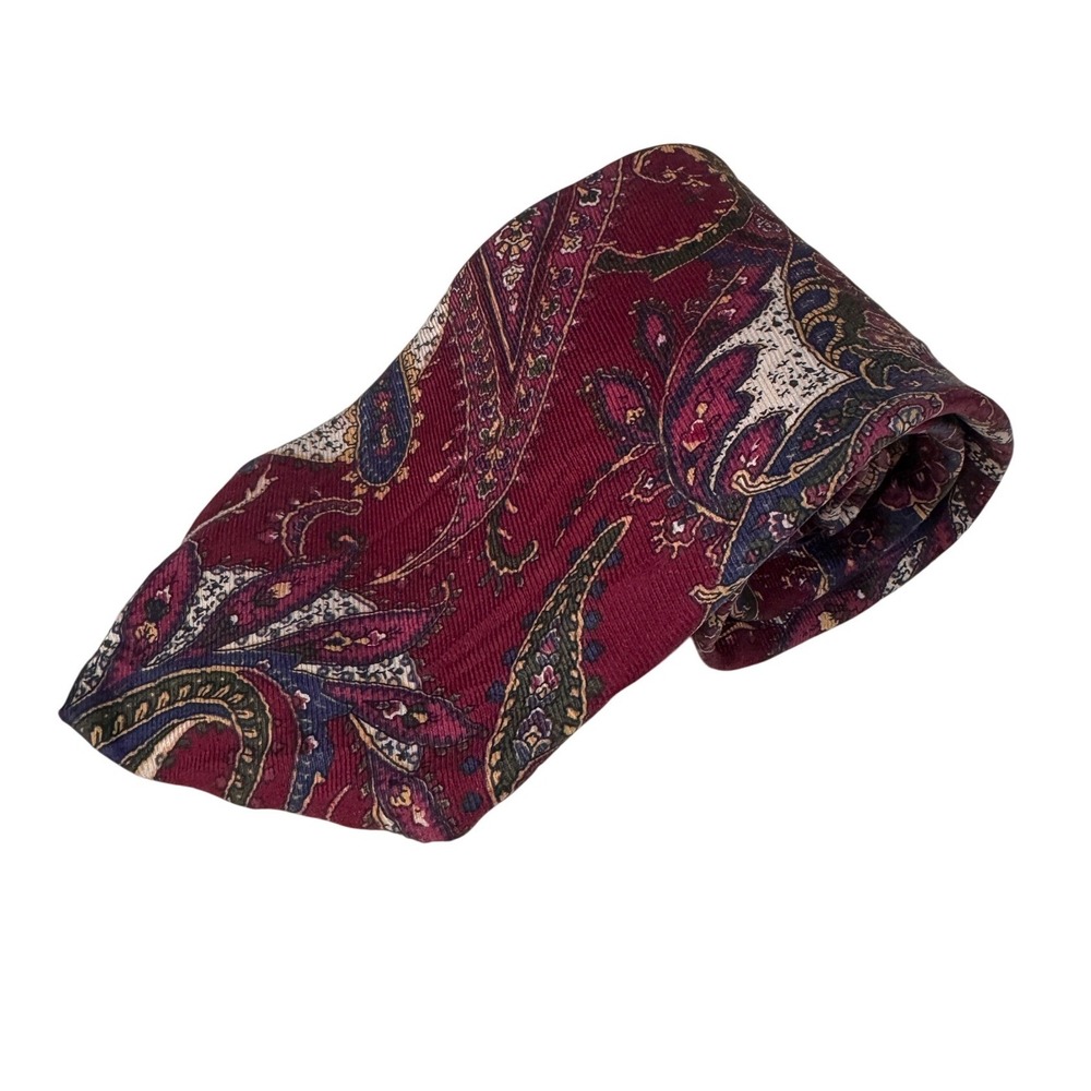 Robert Talbott Burgundy Paisley Silk Necktie Carmel-by-the-Sea Mens Tie